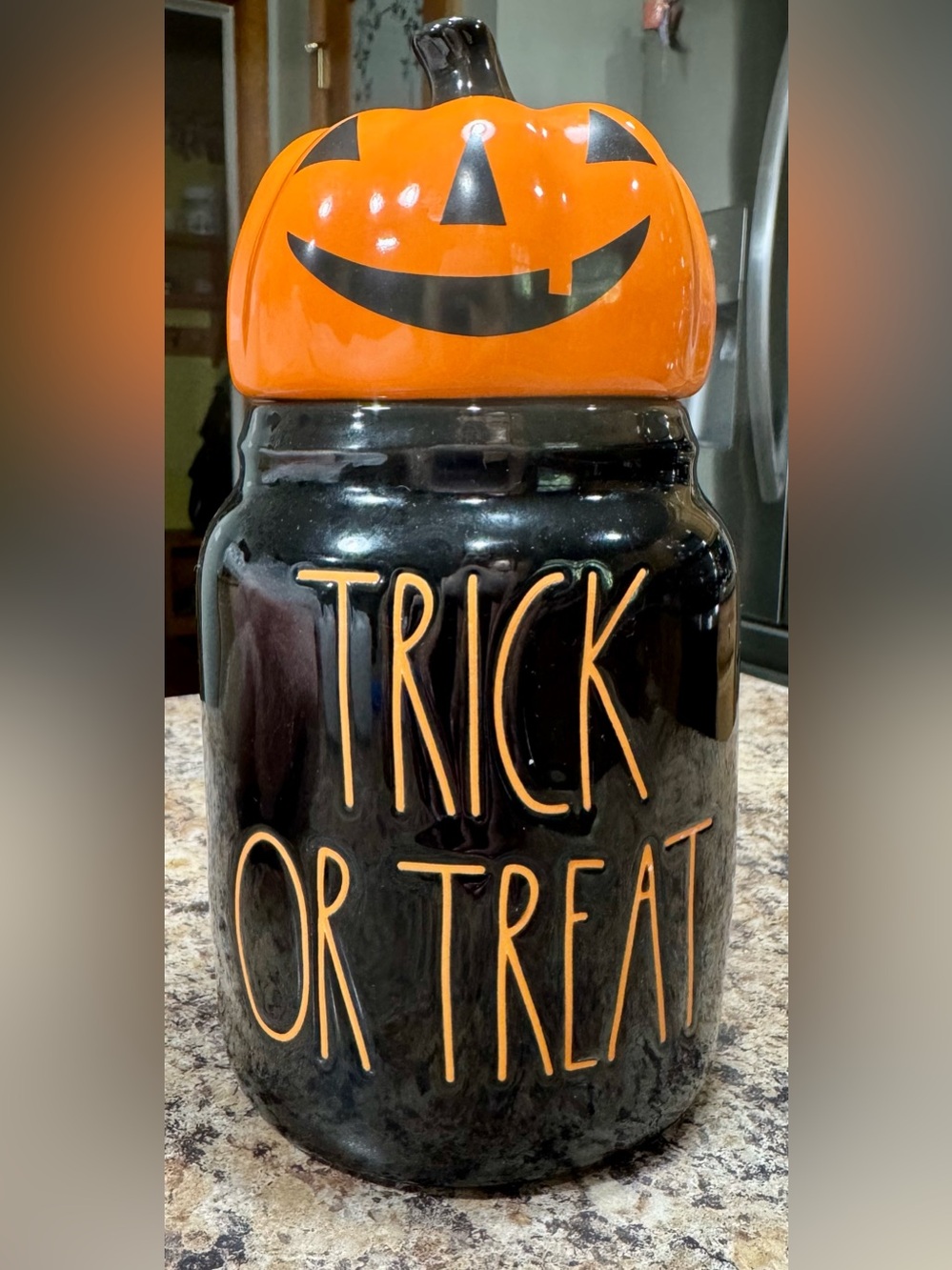 Rae Dunn Trick or Treat Ceramic Halloween Jar - NWOT